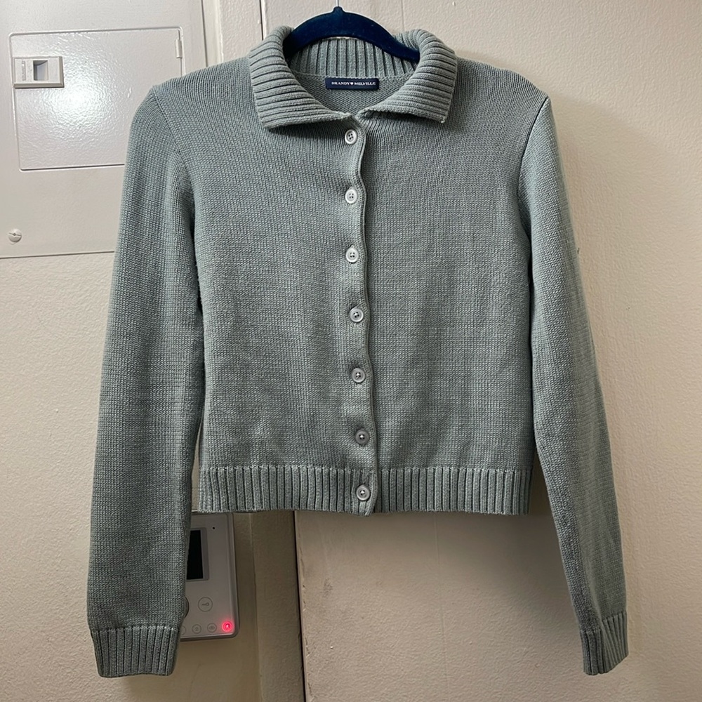Brandy Melville cotton knit sweater.  Mint greenish.
